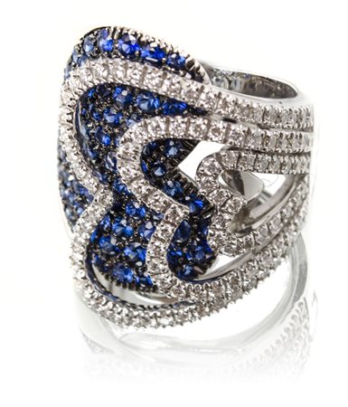 ANELLO in oro bianco 18 Kt. con brillanti (Ct. 1.82), firmato Fiorentino...