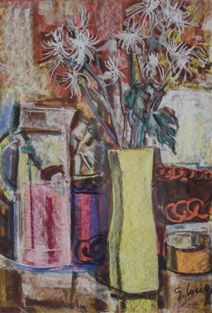 GIUSEPPE LONGO (Torino 1958) TECNICA mista su cartoncino "natura morta",...