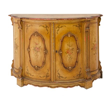 SERVANTE in legno laccato e dipinto a motivo floreale. Sicilia XX secolo...