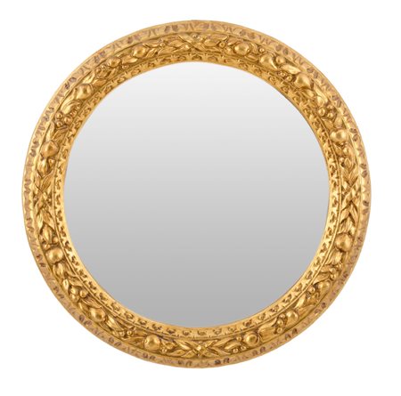 SPECCHIERA in legno dorato. XX secolo Misure: diametro cm 78