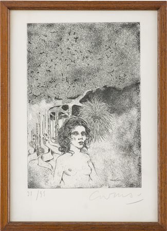 BRUNO CARUSO (Palermo 1927) INCISIONE "nudo femminile", esemplare 31/99....