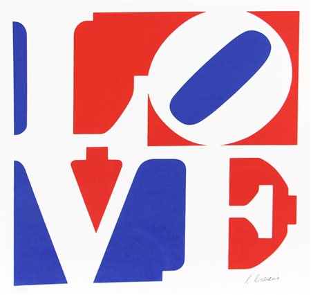 Indiana Robert LOVE serigrafia su carta, cm. 68x68, es. 37I/150 firmata in...