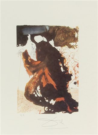 Dalì Salvador Senza titolo litografia su carta, cm. 45x32, es. E.A. firmata...