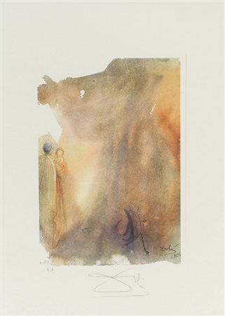 Dalì Salvador Senza titolo litografia su carta, cm. 45x32, es. E.A. firmata...