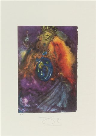 Dalì Salvador Senza titolo litografia su carta, cm. 45x32, es. E.A. firmata...