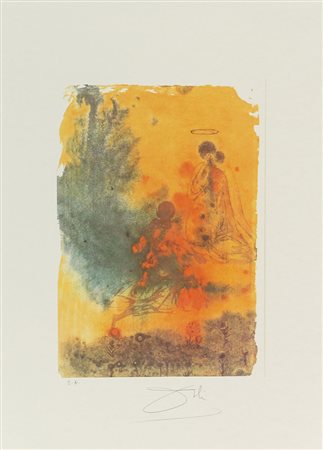 Dalì Salvador Senza titolo litografia su carta, cm. 45x32, es. E.A. firmata...