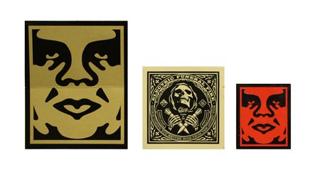 Shepard Fairey Endless Edition - OBEY lotto di 3 stampe su adesivo, cm....