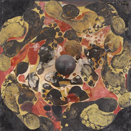 Ceccobelli Bruno Voi Giocate Senza Saperlo tecnica mista su tavola, cm. 50x50...