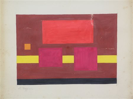 Reggiani Mauro Senza titolo tempera su carta, cm. 26,5x34,5 firmata in basso...