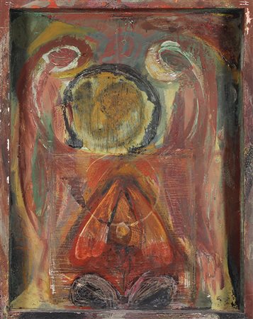 Ceccobelli Bruno Senza titolo, 1985 tecnica mista su tavola, cm. 73x57,5x7...