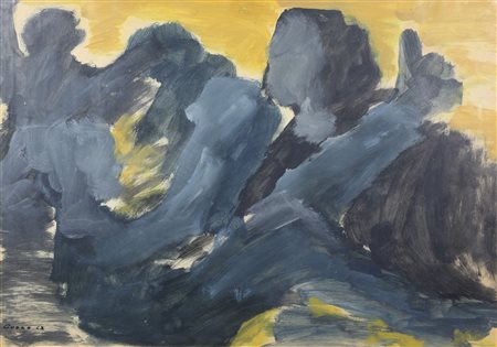 Cuoco (artista non identificato) Senza titolo, 1962 olio su carta, cm. 50x70...