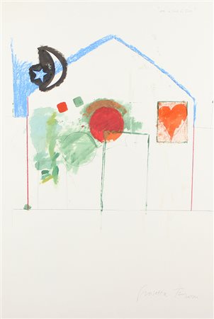 Fioroni Giosetta Case a Ponte di Piave tecnica mista su cartoncino, cm....