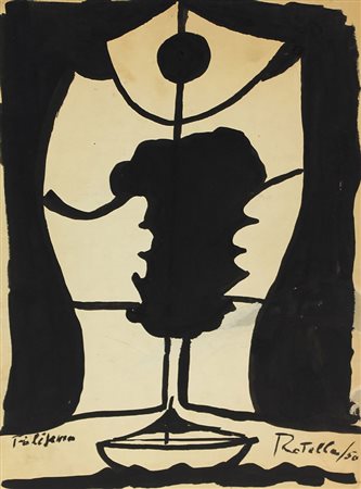 Rotella Mimmo Polifemo, 1950 disegno su cartoncino telato, cm. 38x28,5...