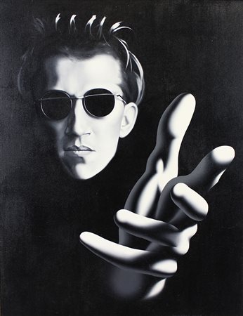 Kostabi Mark Also of note, 2003 acrilico su tela, cm. 130x100 firmato e...