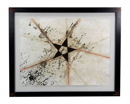 Zorio Gilberto Senza titolo, 1988 tecnica mista su carta e cornice in legno...