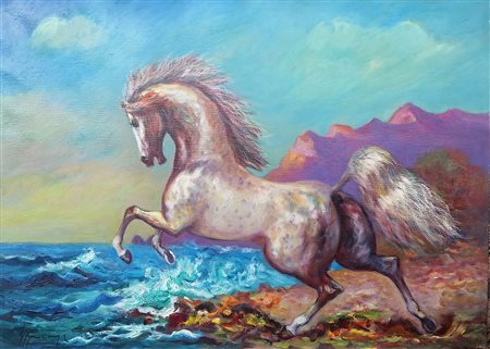 Gonzaga Giovan Francesco Corsiero, 1971 olio su tela, cm. 50x70 firmato in...