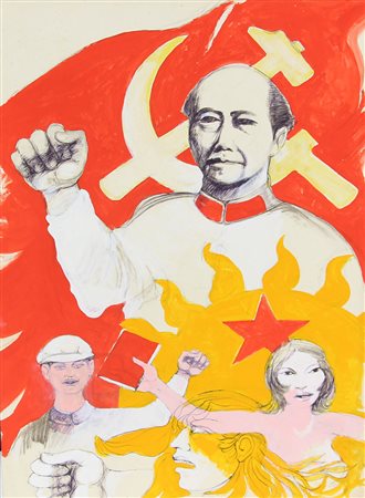 Motti Giuseppe Lotto composto da una serigrafia su carta e una tecnica mista...