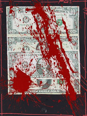 Hide Peter Blood Money!, 2014 tecnica mista e collage su carta, cm. 70x50...