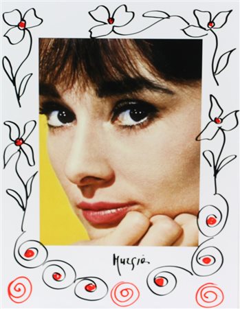 Murgia Maria Audrey Hepburn fotografia digitale dipinta, cm. 40x30 firmata in...