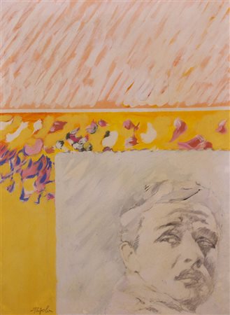 Papola Claudio Senza titolo, 1965 olio su tela, cm. 80x60 firmato in basso a...