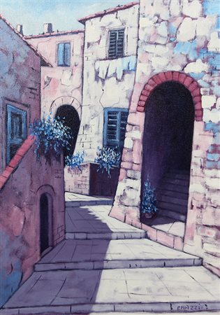 Mazzi Piero Scorcio olio su tela, cm. 70x50 firmato in basso a destra,...