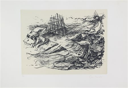 Anonimo Senza titolo litografia su carta, cm. 45x64, es. 40/50 firma non...