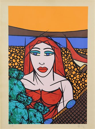 Anonimo Senza titolo, 1974 litografia su carta, cm. 68x50, es. 13/99 firma...