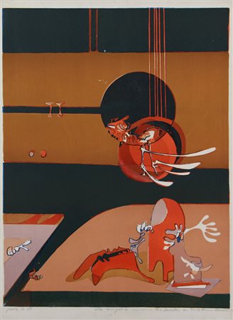 Canuti Nado Senza titolo, 1973 litografia su carta, cm. 70x50, prova di...