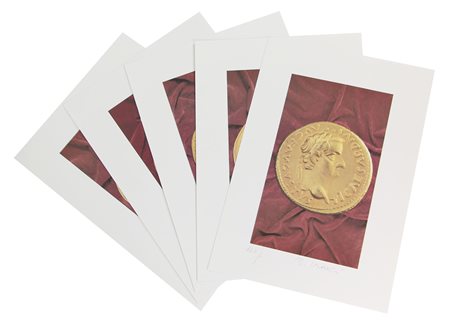 Craxi Bettino Aureus cartella contenente 5 litografie, cm. 50x35, es. XLII/L...