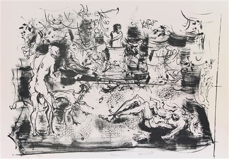 Di Prata Oscar Feticcio litografia su carta, cm. 50x70, es. 91/100 firmata in...