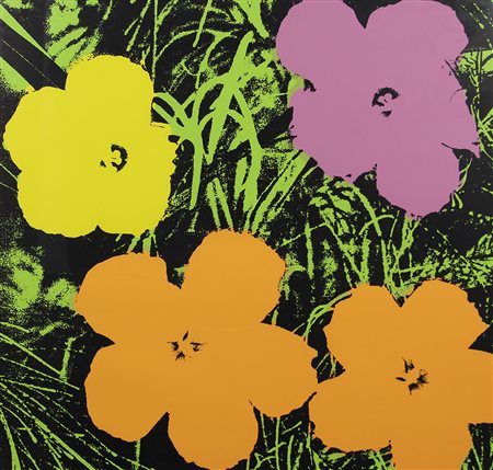 Warhol Andy Flowers serigrafia su carta, cm. 91,4x91,4 al retro timbri ad...