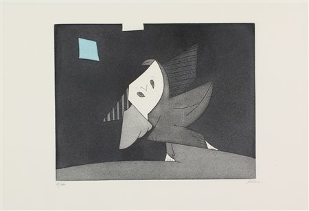 Dova Gianni Civetta litografia su carta, cm. 35x50, es. 50/100 firmata in...