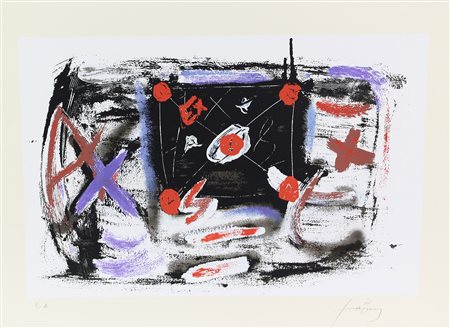 Tapies Antoni Senza titolo litografia su carta, cm. 50x65, es. E.A. firmata...