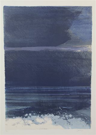 Cazzaniga Giancarlo Mare litografia su carta, cm. 70x50, es. 84/99 firmata in...
