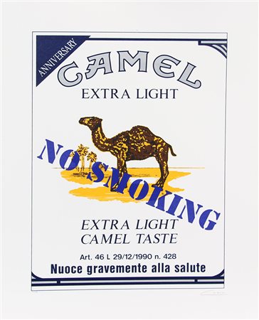 Chiesa Renato Natale No Smoking litografia su carta, cm. 89x70, es. 50/99...