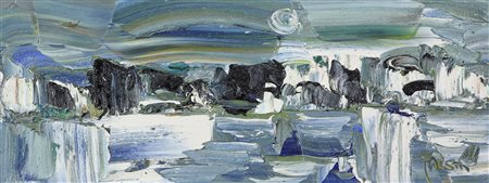 Falchi Mario Paesaggio Ligure, 2013 olio su tela, cm. 20x50 firmato in basso...