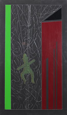 Angeli Franco Marionetta, 1984 smalto su tela, cm. 100x60 firmato e...