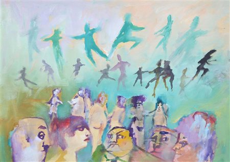 Maccari Mino Senza titolo, (anni '70) olio su tavola, cm. 40x55 firmato in...