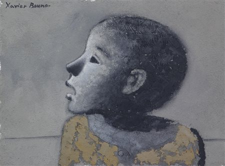 Bueno Xavier Bambino, 1972 olio su cartone telato, cm. 30x40 firmato in alto...