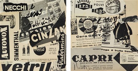 Rotella Mimmo E Adesso Pubblicità, 1969 collage e china applicato su ambo i...