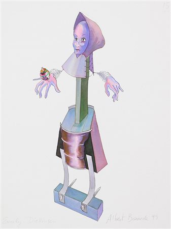 Barreda Albert Emily Dickinson, 1999 acquerello e china su carta, cm. 33x25...