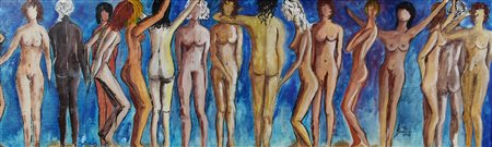 Scardino Luigia Donne a Confine, 2002 tecnica mista con acrilici e oli su...