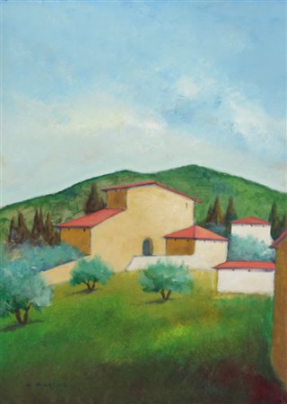 Gagliardi G. (artista non identificato) Paesaggio olio su cartoncino, cm....