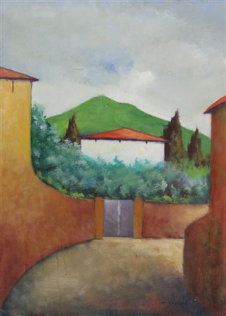 Gagliardi G. (artista non identificato) Paesaggio olio su cartoncino, cm....