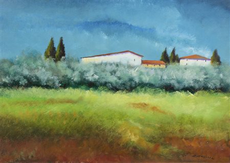 Gagliardi G. (artista non identificato) Paesaggio olio su cartoncino, cm....