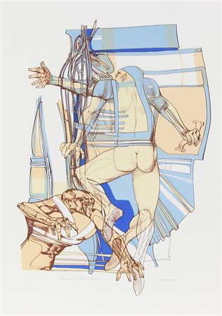 Cremonini Walter Uomini che tentano di volare litografia su carta, cm. 70x50,...