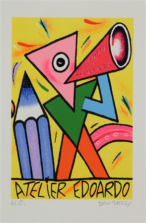 Donzelli Bruno Atelier Edoardo litografia su carta, cm. 21x14, es. H.C....