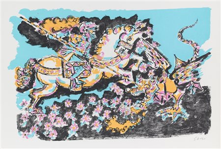 Gauli Piero Senza titolo litografia su carta, cm. 50x70, es. prova d'autore...