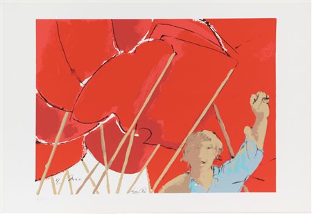 Manzù Giacomo Senza titolo lotto di 2 serigrafie su carta, cm. 50x70 una...