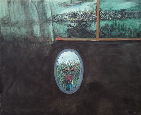 Banchieri Giuseppe Piccolo Specchio, 1974 olio su tela, cm. 50x65 firmato e...